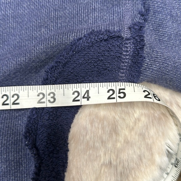 SOFT SURROUNDINGS | Navy Inside-Out Fleece Detail, V-Neck Pullover, Tuni… - Picture 5 of 8